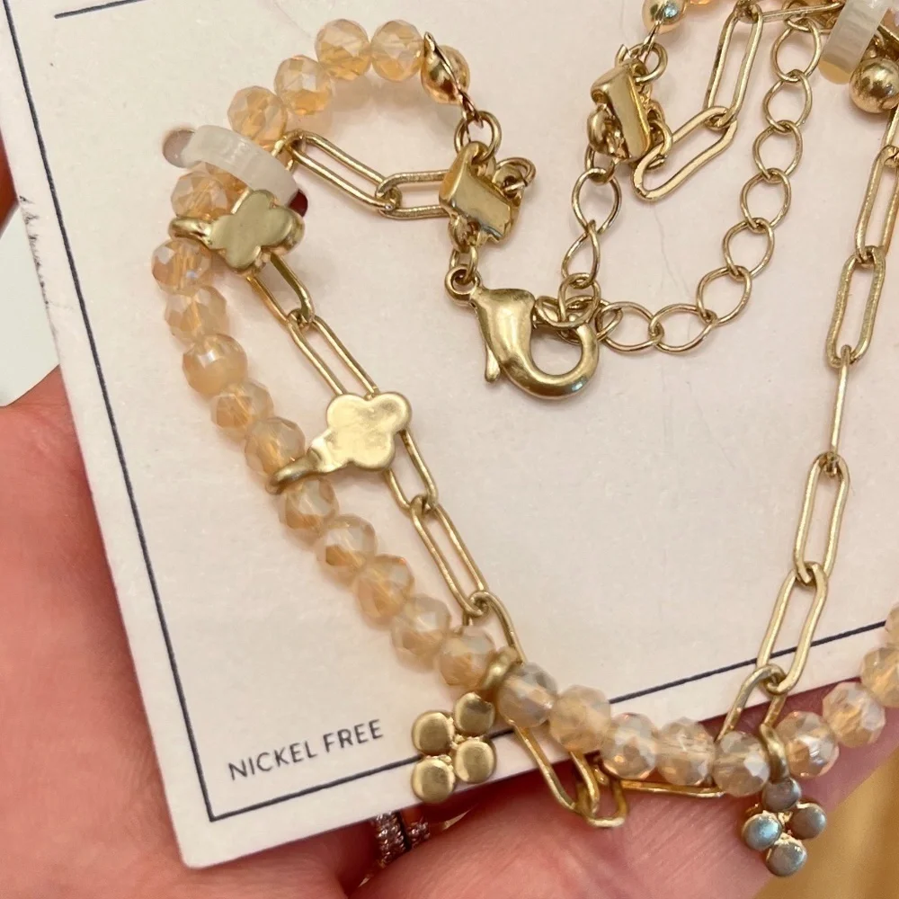 Melrose And Market NWT Bracelet Pink And Gold Nickel Free